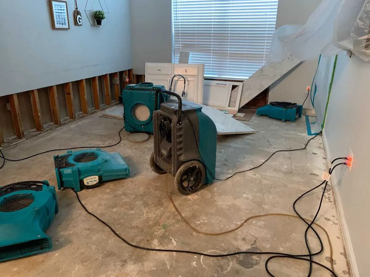 Dehumidifier in flood-cut room for Water Extraction & Removal in Cannon
